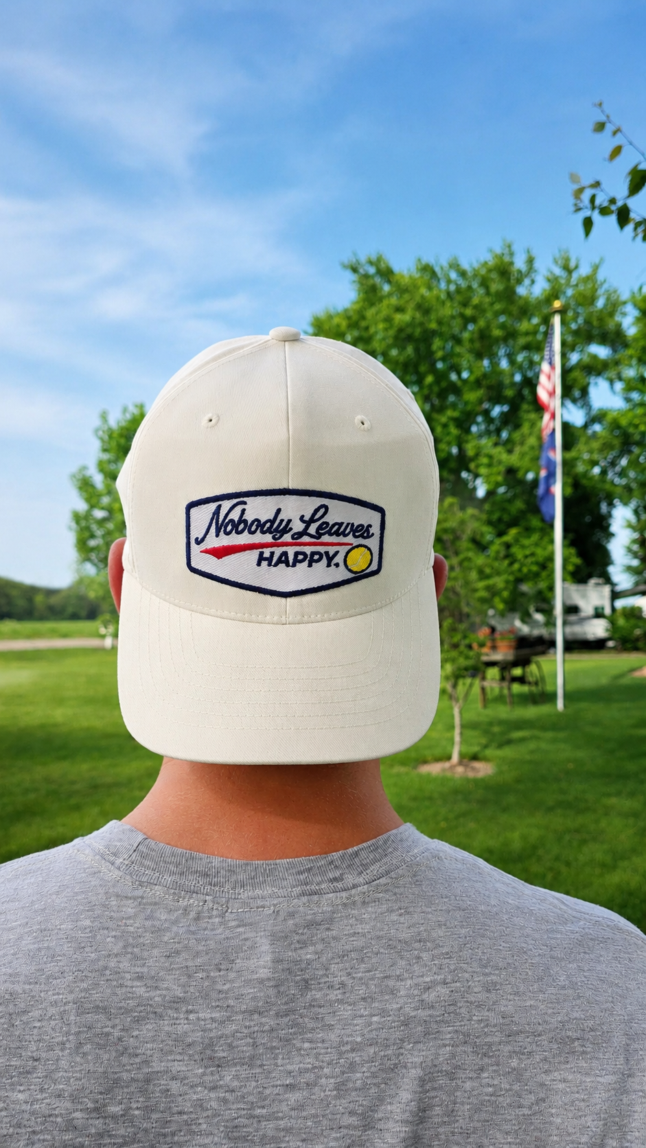Nobody Leaves Happy Tennis Logo Hat