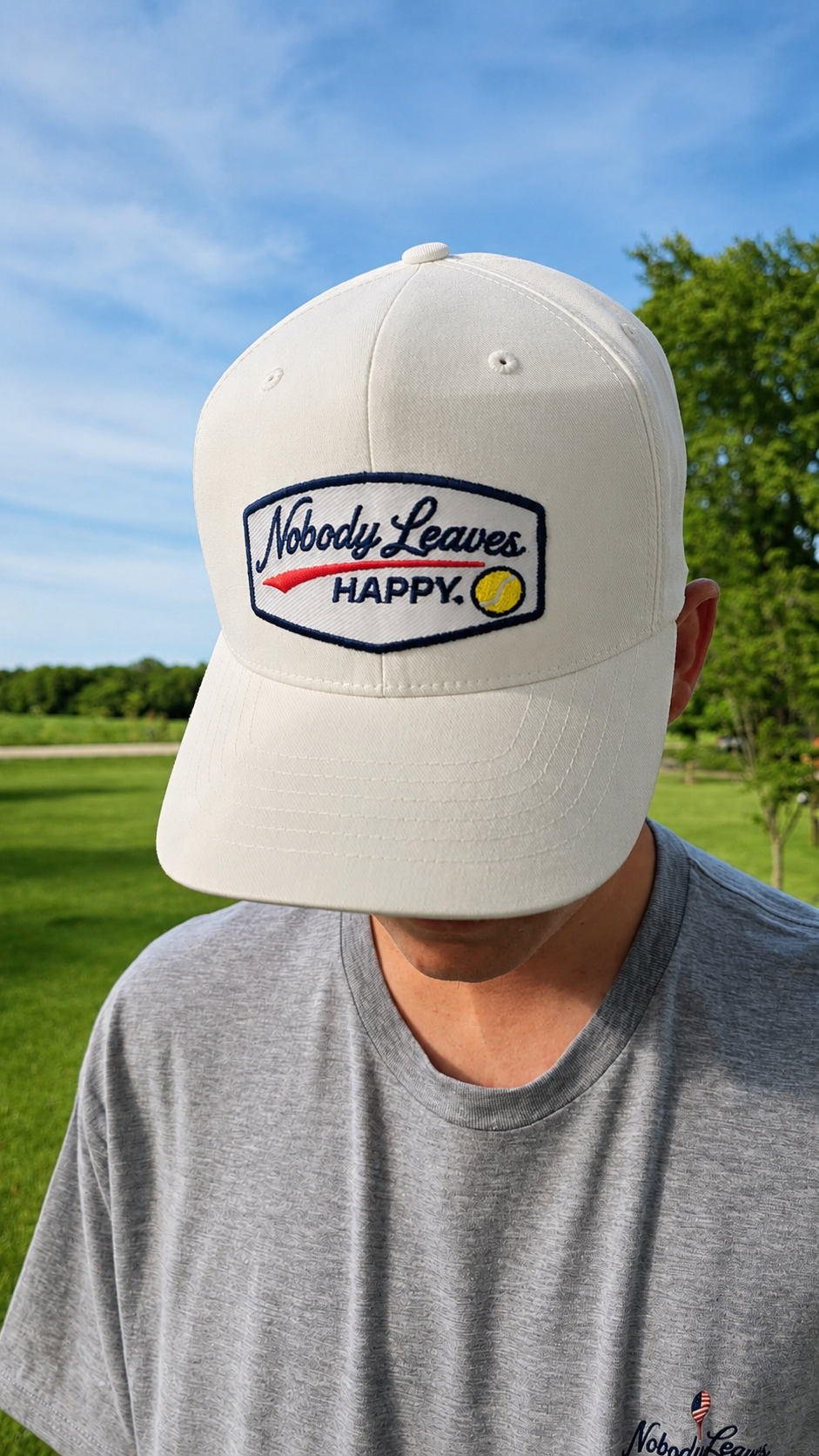 Nobody Leaves Happy Tennis Logo Hat