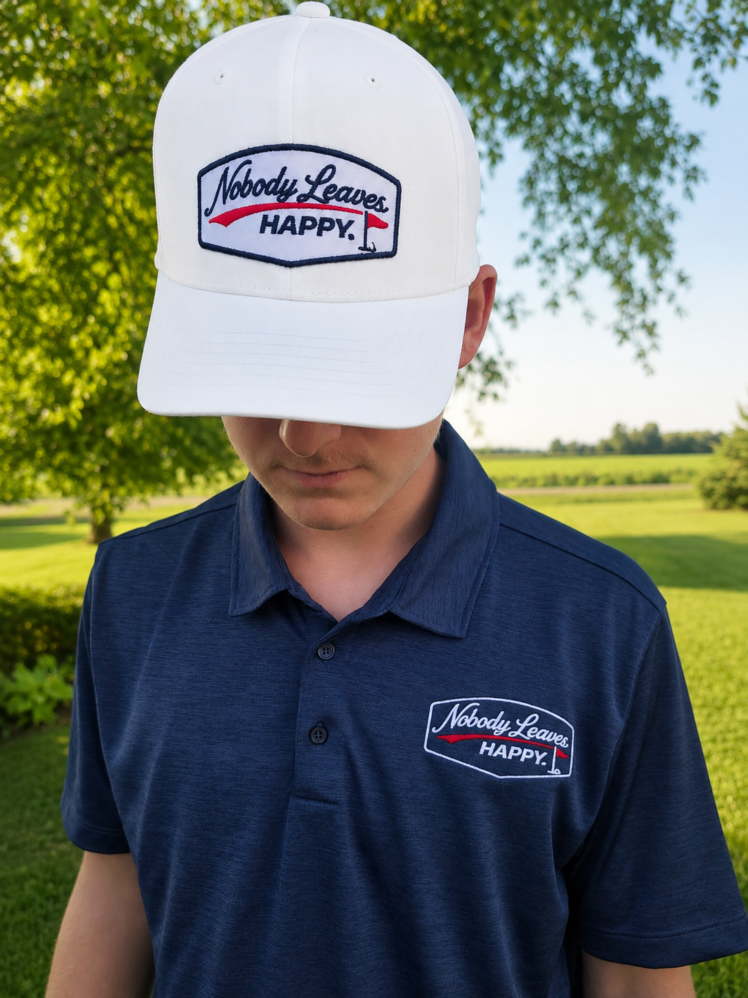 Nobody Leaves Happy Logo Golf Polo