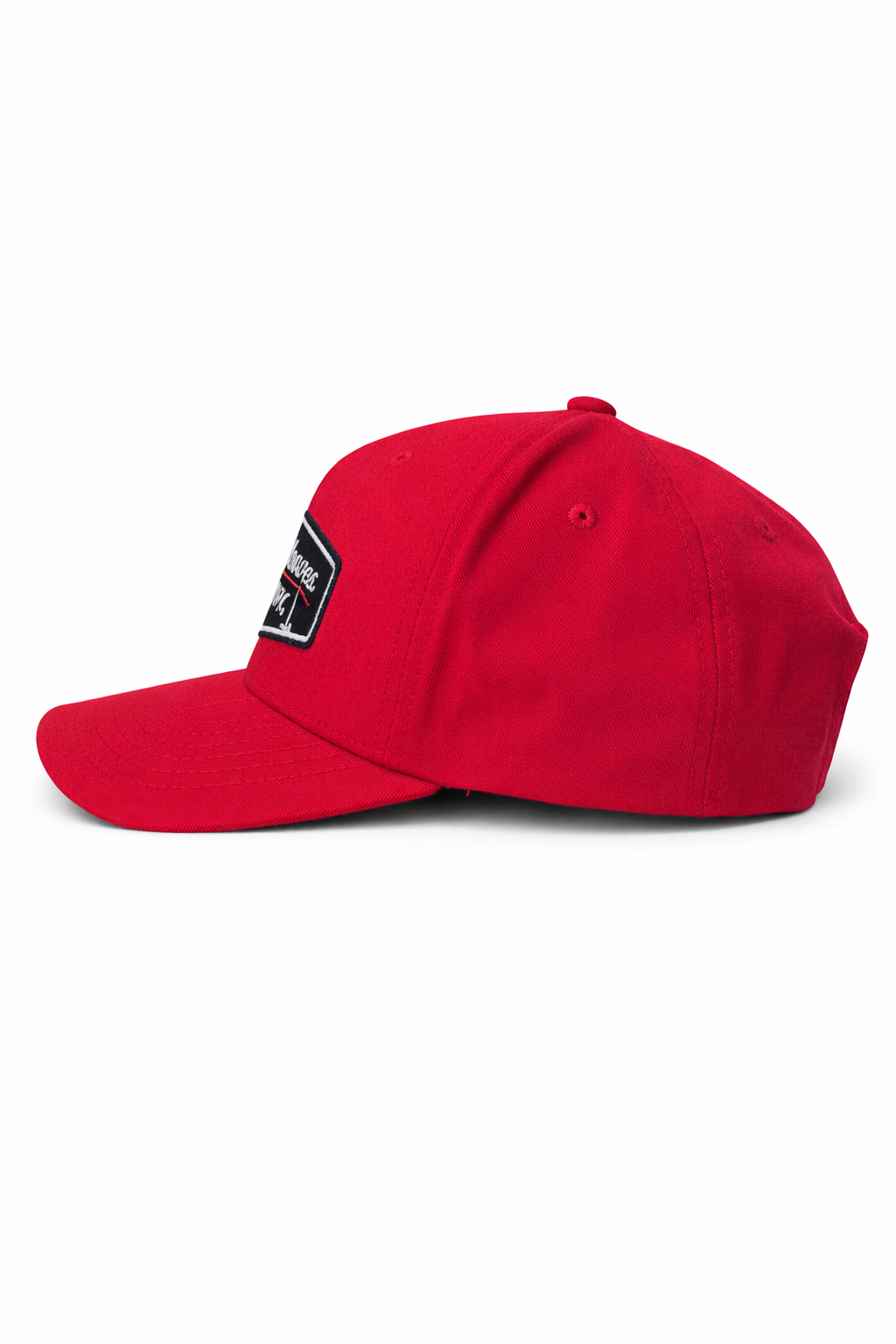 Nobody Leaves Happy Logo Golf Hat - Red with Navy Patch